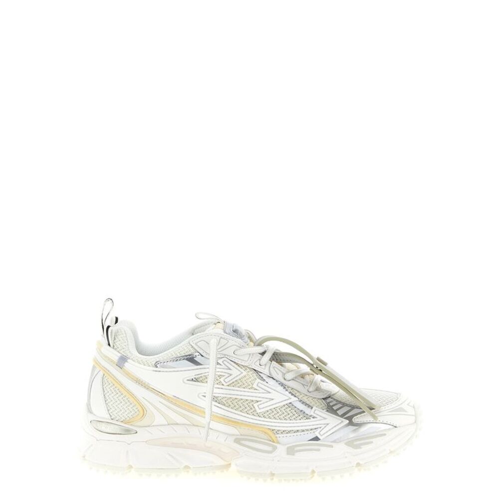 Off-White White Polyethylene Athletic Women's Sneakers